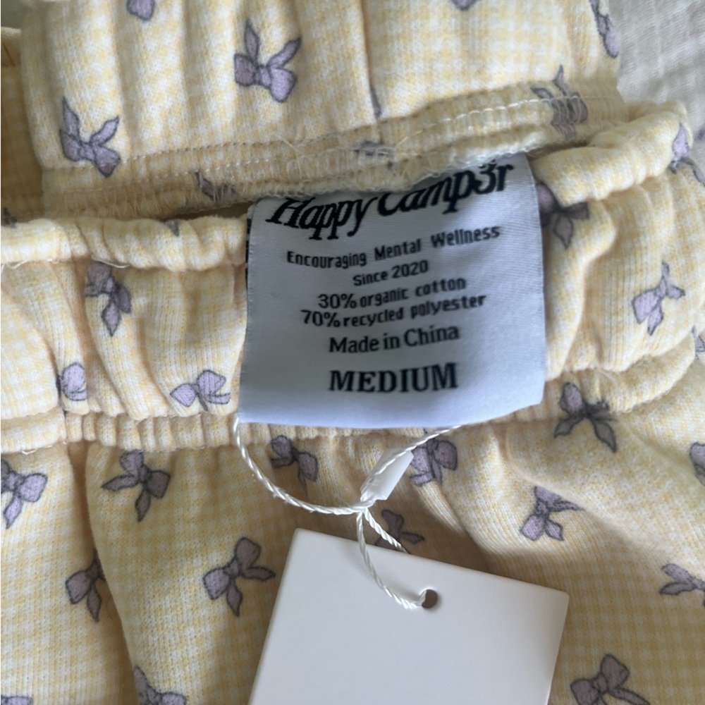 the happy camper yellow gingham lavender bows sweat set - Picture 6 of 6